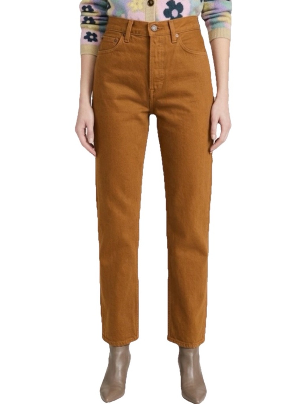 REDONE Estilo High-rise Loose Jeans In Talla (Rust Color) Women’s Cotton Size 26